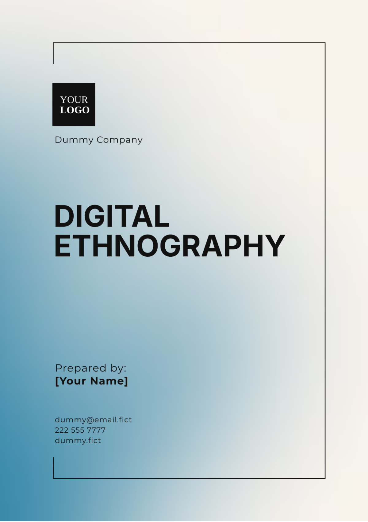 Digital Ethnography Template - Edit Online & Download