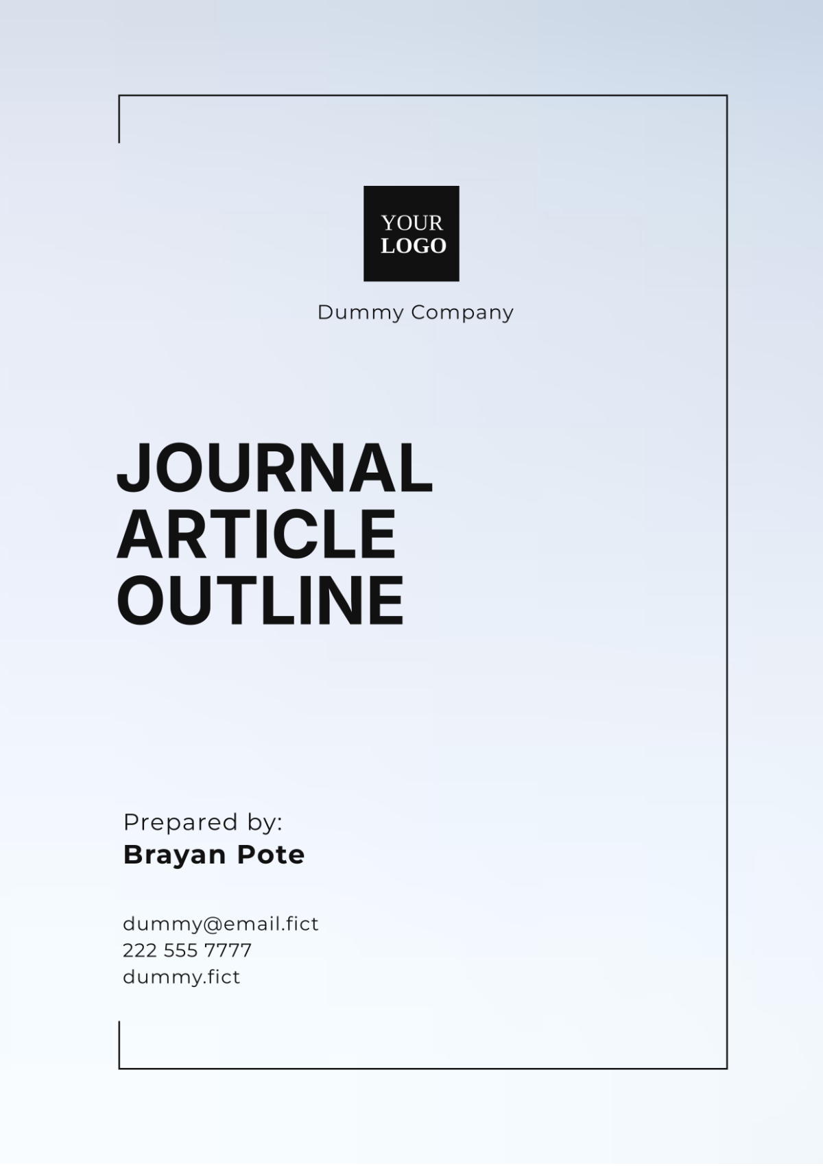 Free Journal Article Outline Template - Edit Online & Download ...