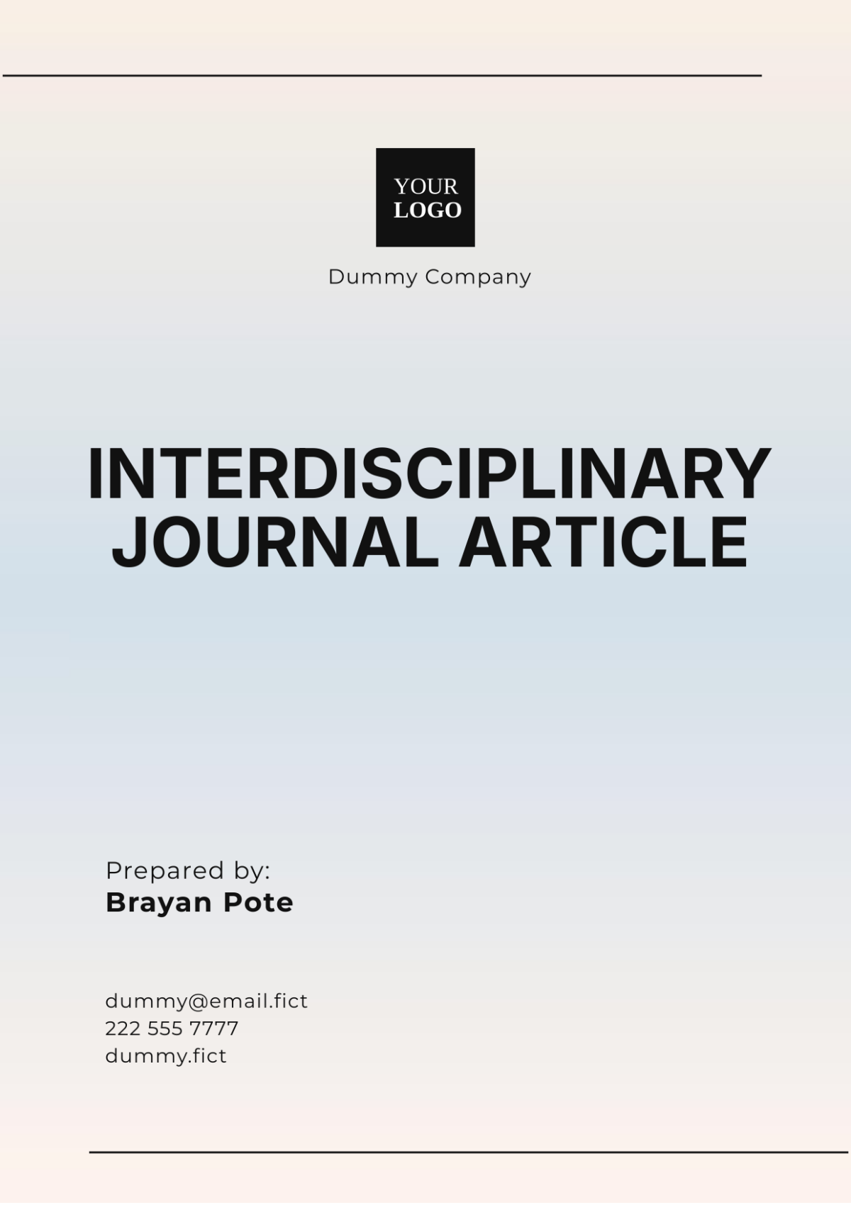 Interdisciplinary Journal Article Template - Edit Online & Download