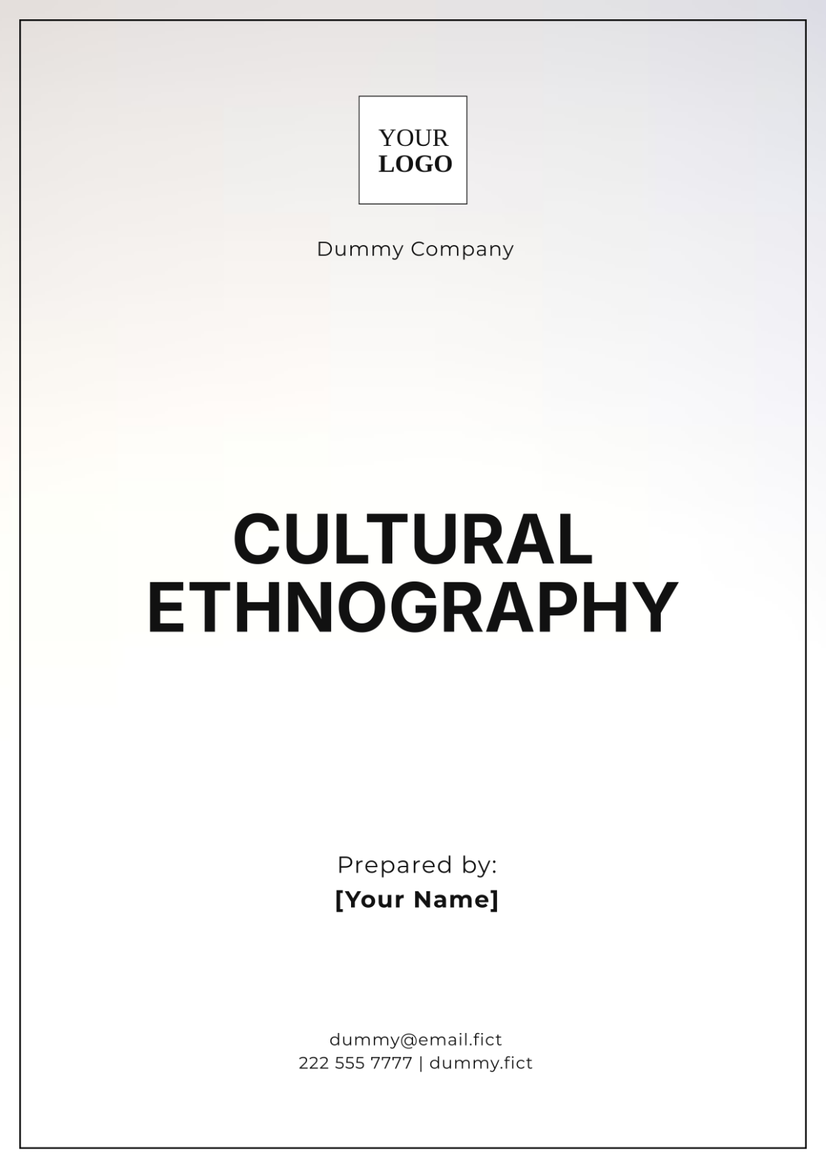 Cultural Ethnography Template - Edit Online & Download