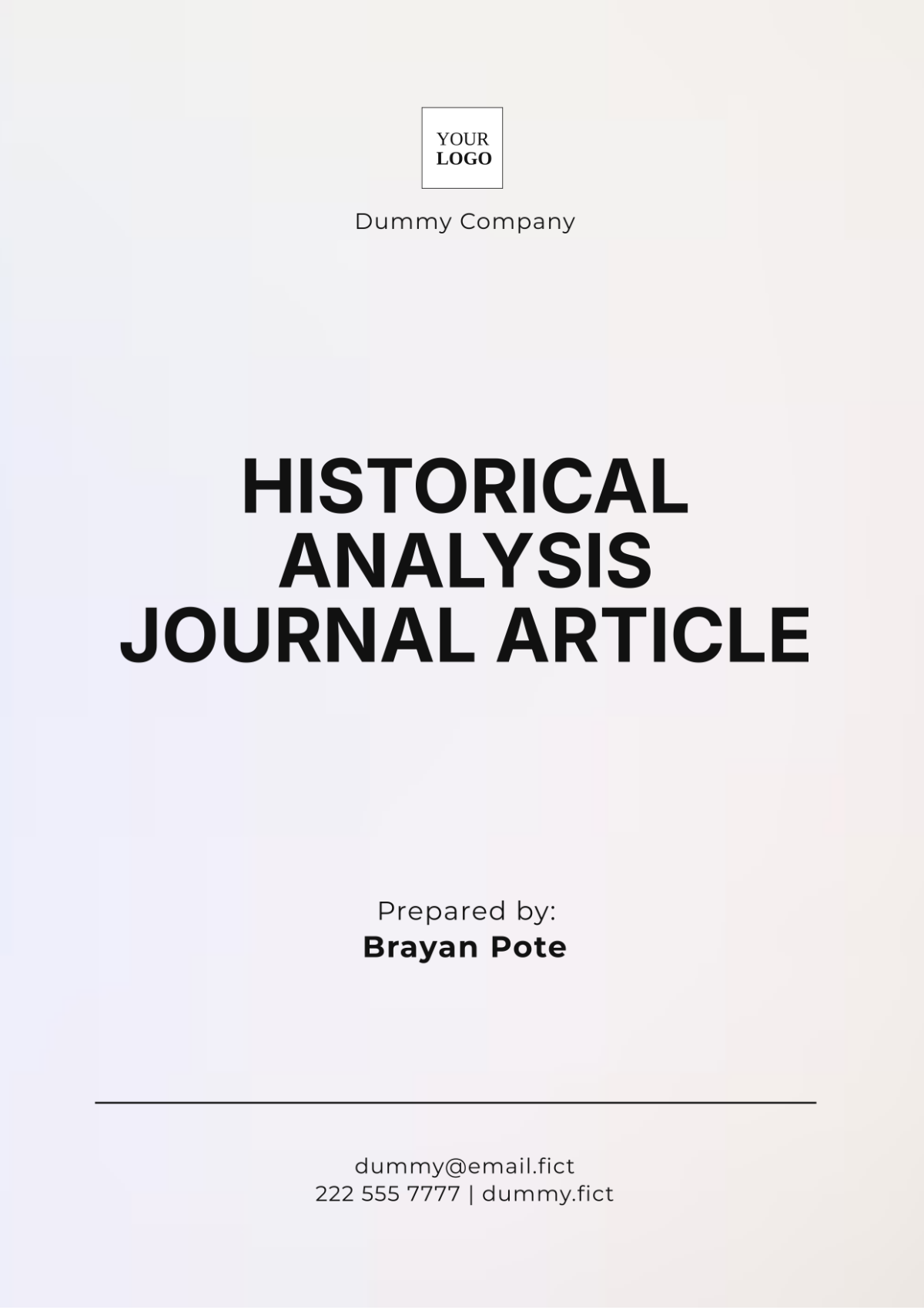 Historical Analysis Journal Article Template - Edit Online & Download