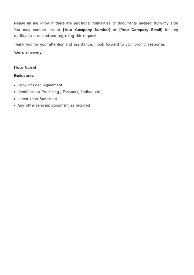 Free Loan Foreclosure Application Letter Layout Template to Edit Online