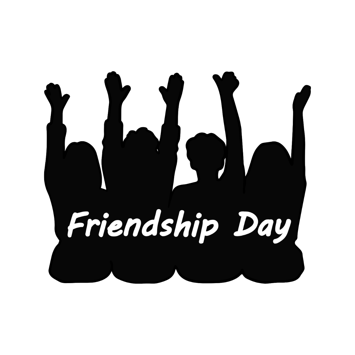 Black & White Friendship Day Clipart - Edit Online | Template.net