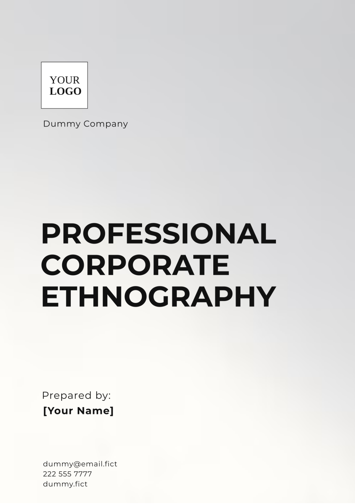 Professional Corporate Ethnography Template - Edit Online & Download