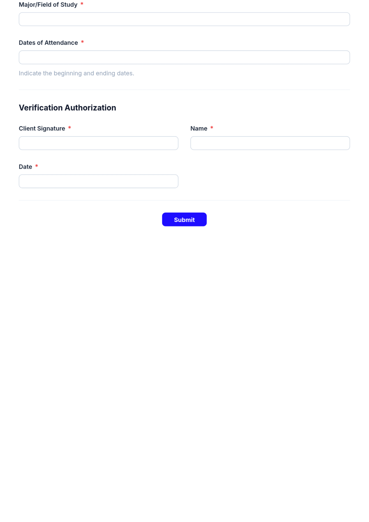 Free Education Verification Form Template & AI Maker