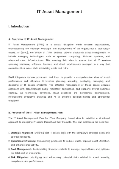 Free IT Asset Management Template to Edit Online