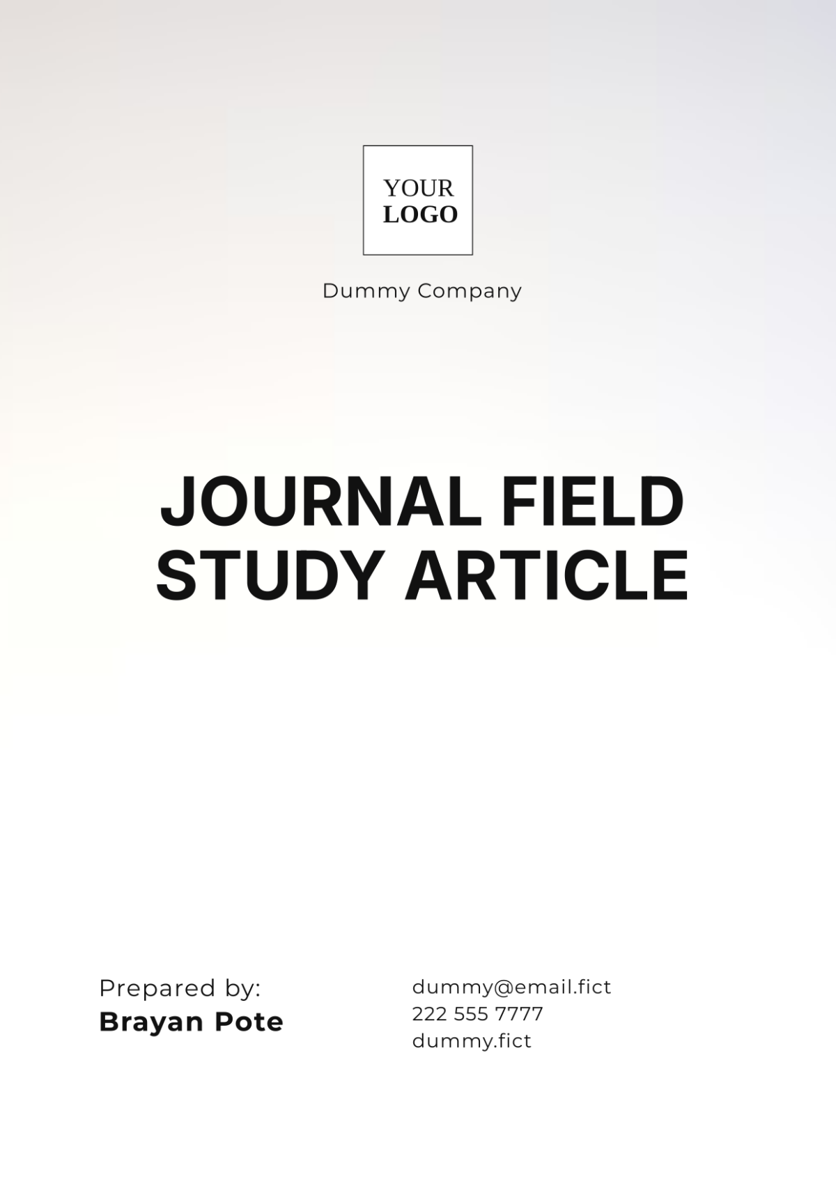 Journal Field Study Article Template - Edit Online & Download