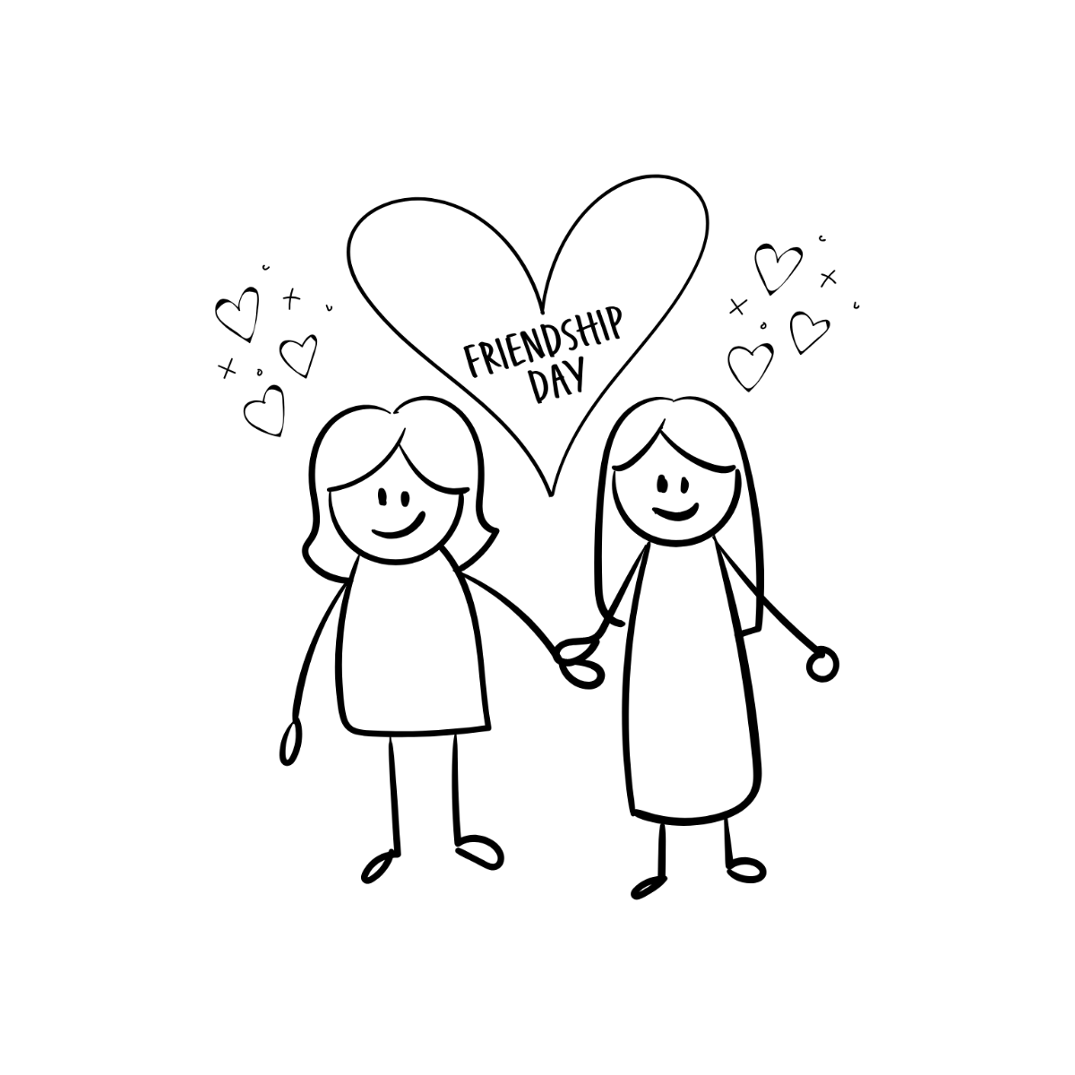 Hand-Drawn Friendship Day Clipart - Edit Online | Template.net