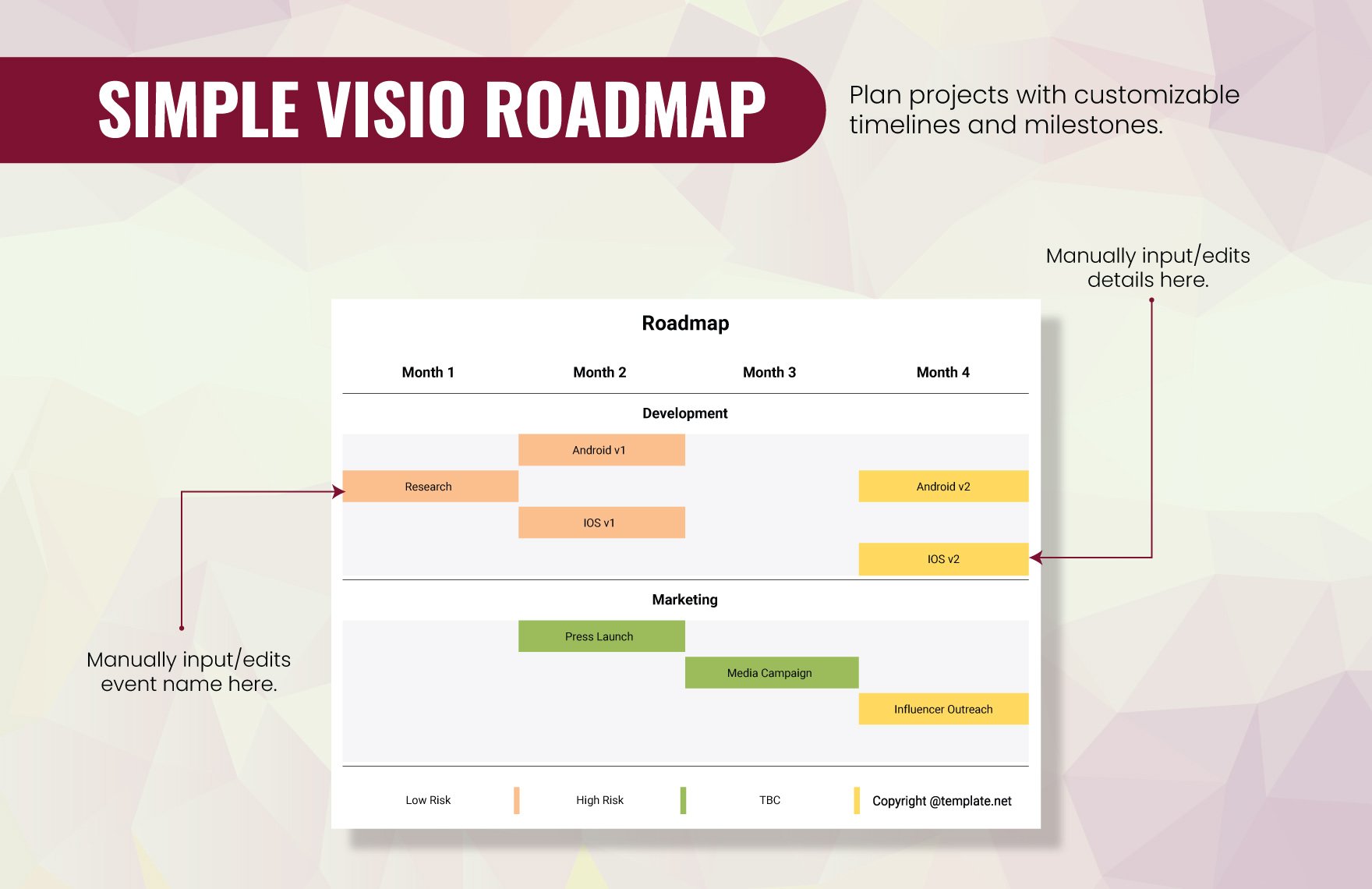 Simple Visio Roadmap Template