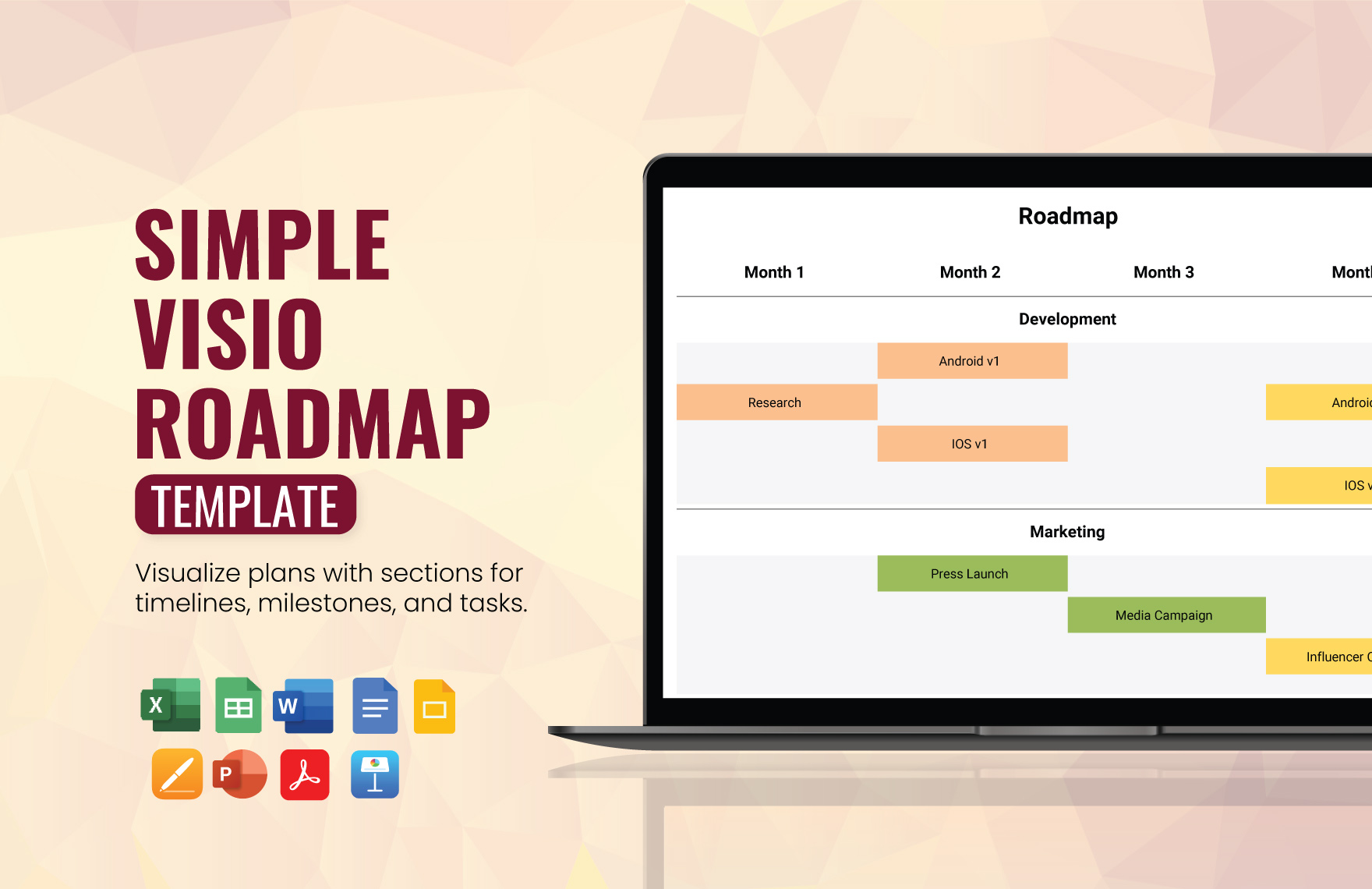 Simple Visio Roadmap Template