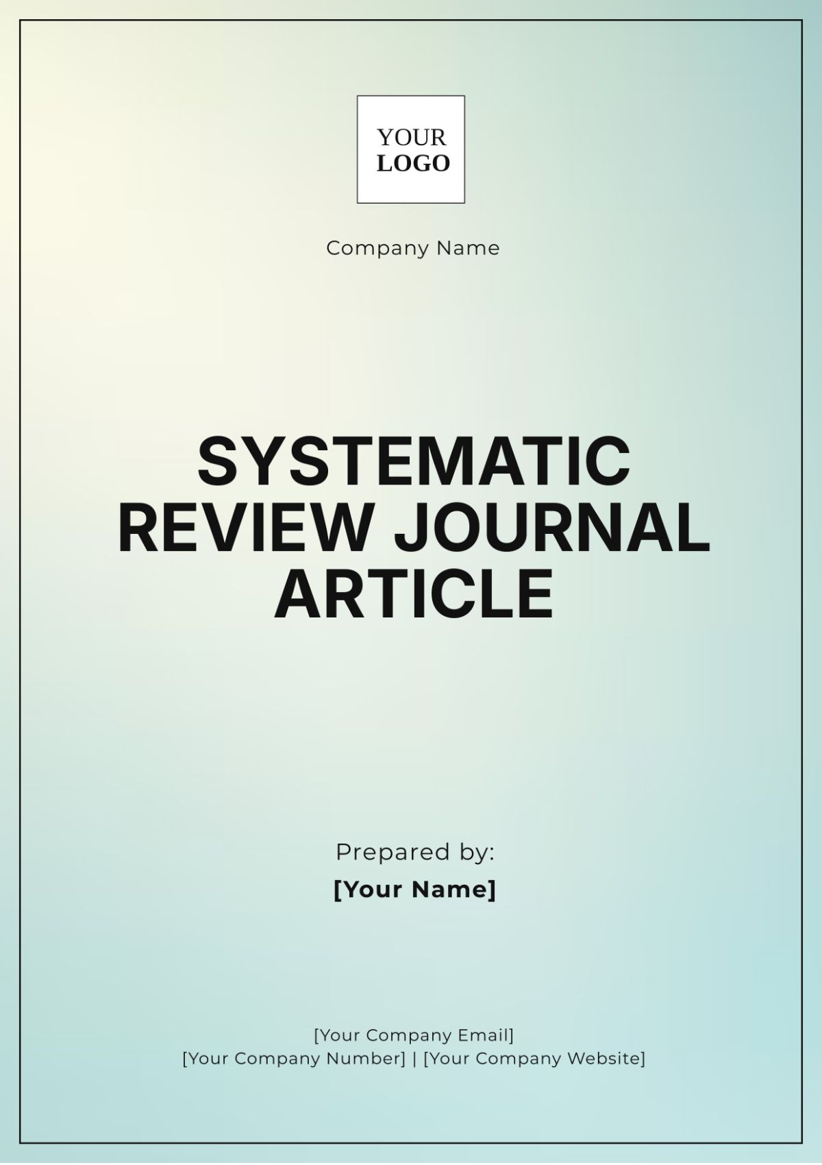 Systematic Review Journal Article Template - Edit Online & Download