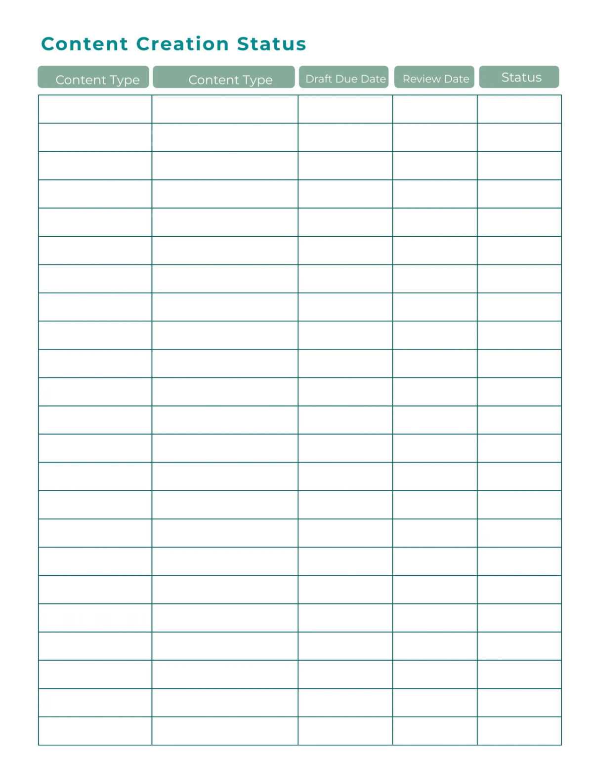 Free Digital Marketing Content Planner Template to Edit Online