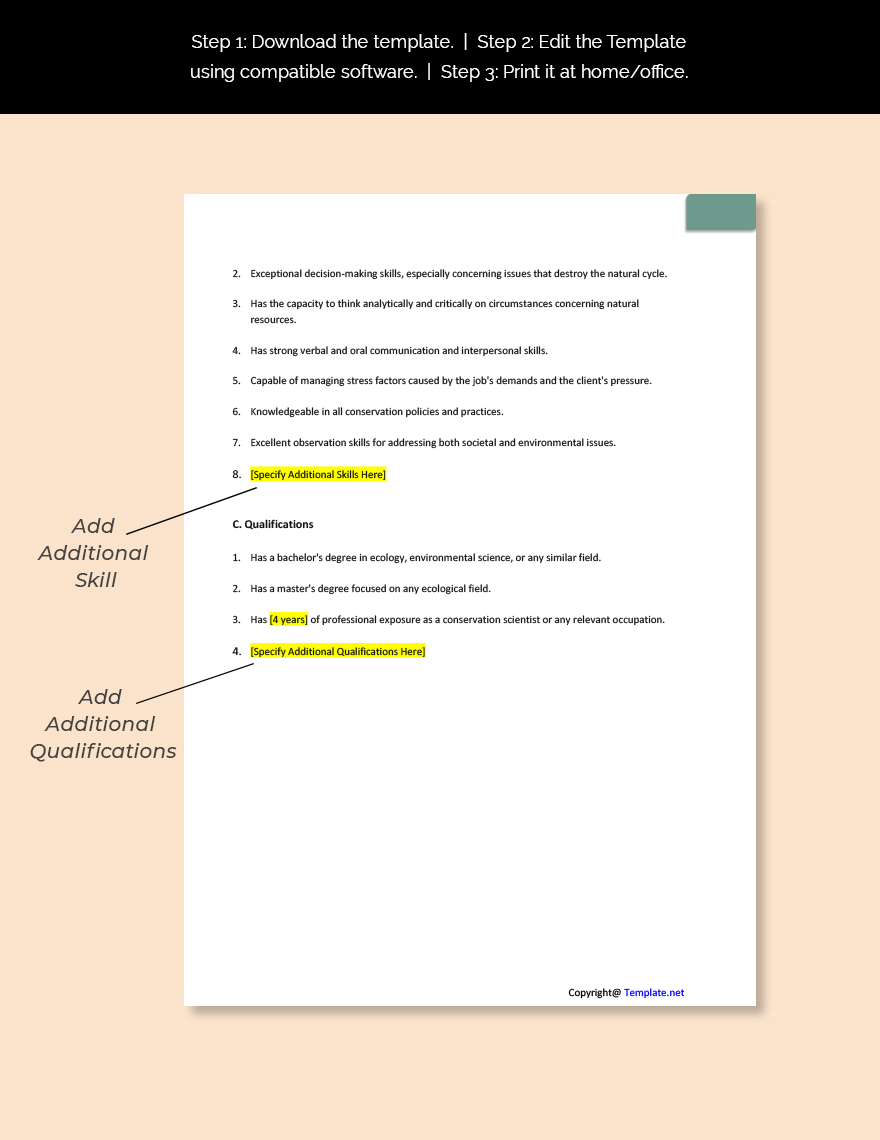 Free Conservation Scientist Job Ad/Description Template - Google Docs