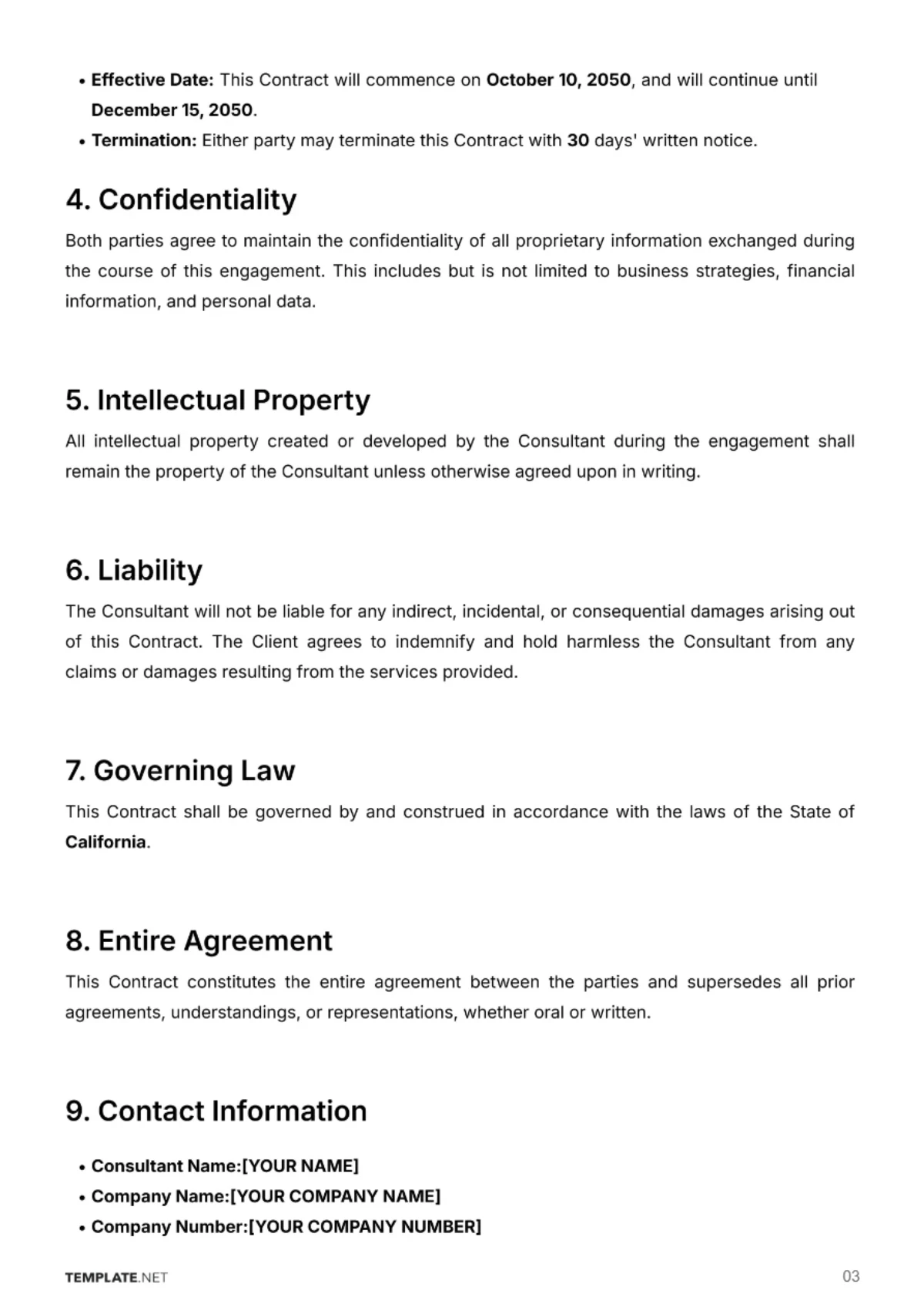 Free Consulting Services Contract Template to Edit Online