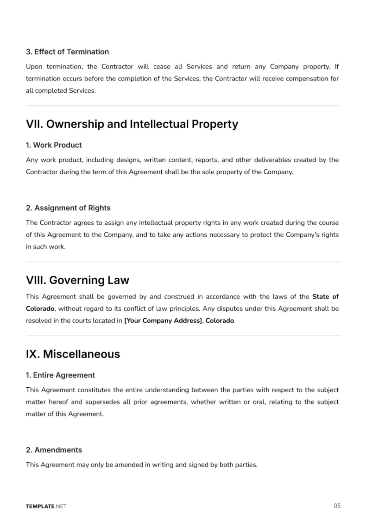 Free Independent Contractor Agreement Template to Edit Online