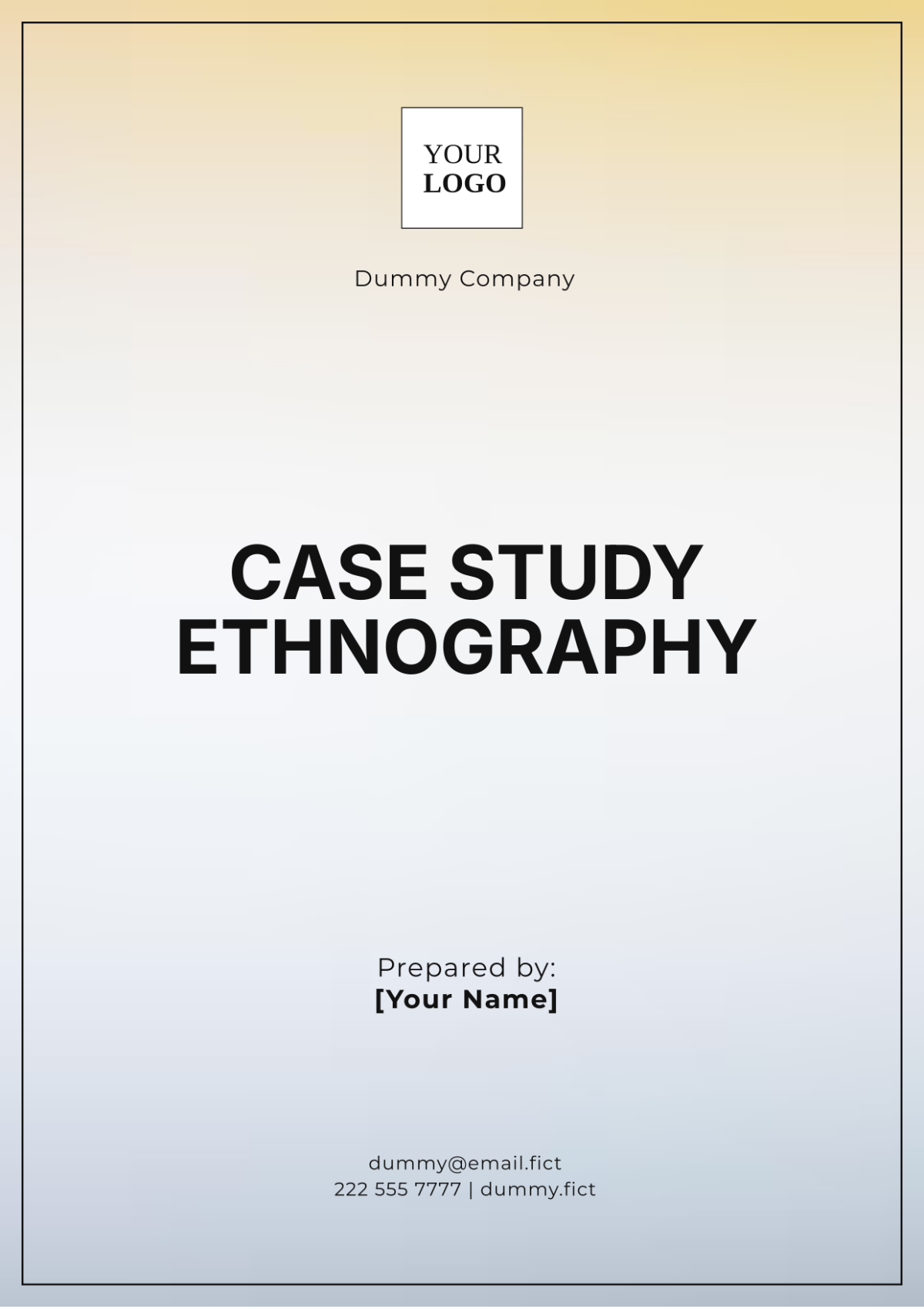 Case Study Ethnography Template - Edit Online & Download