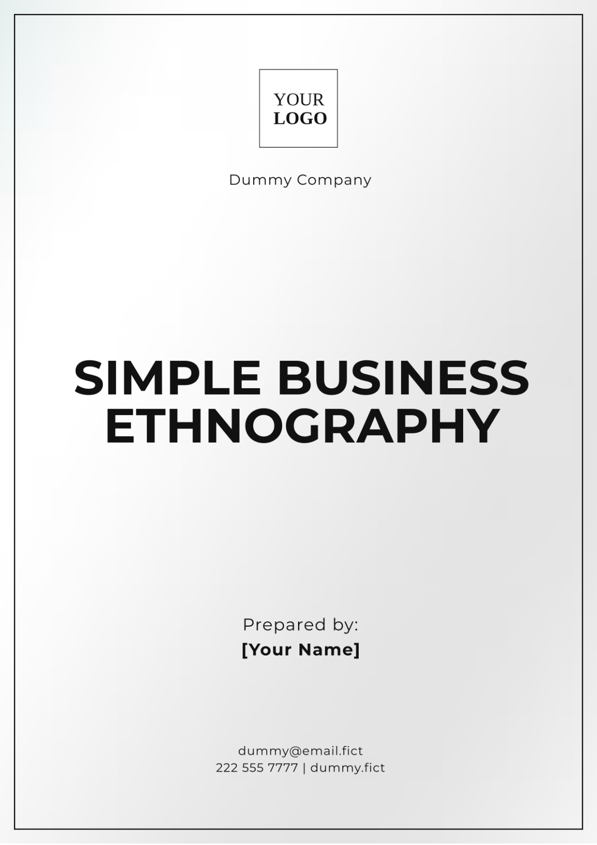 Simple Business Ethnography Template - Edit Online & Download