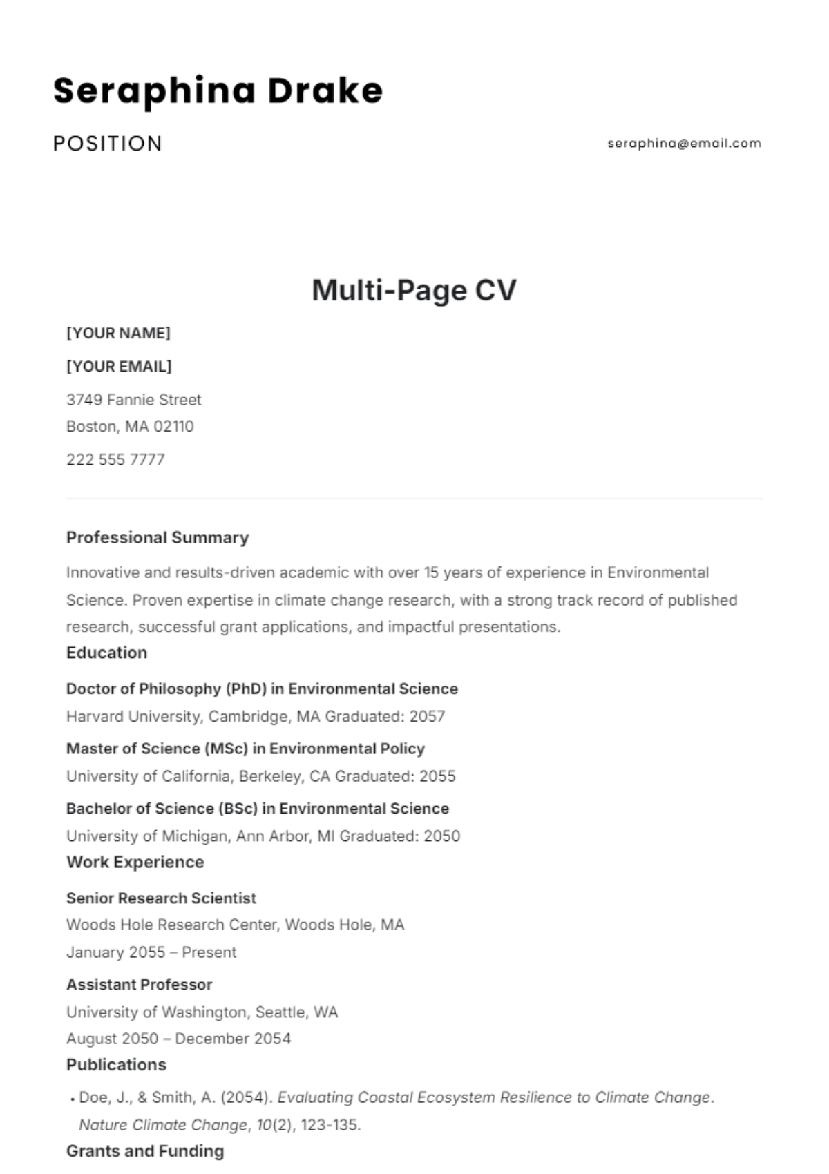 Multi-Page CV Template - Edit Online & Download