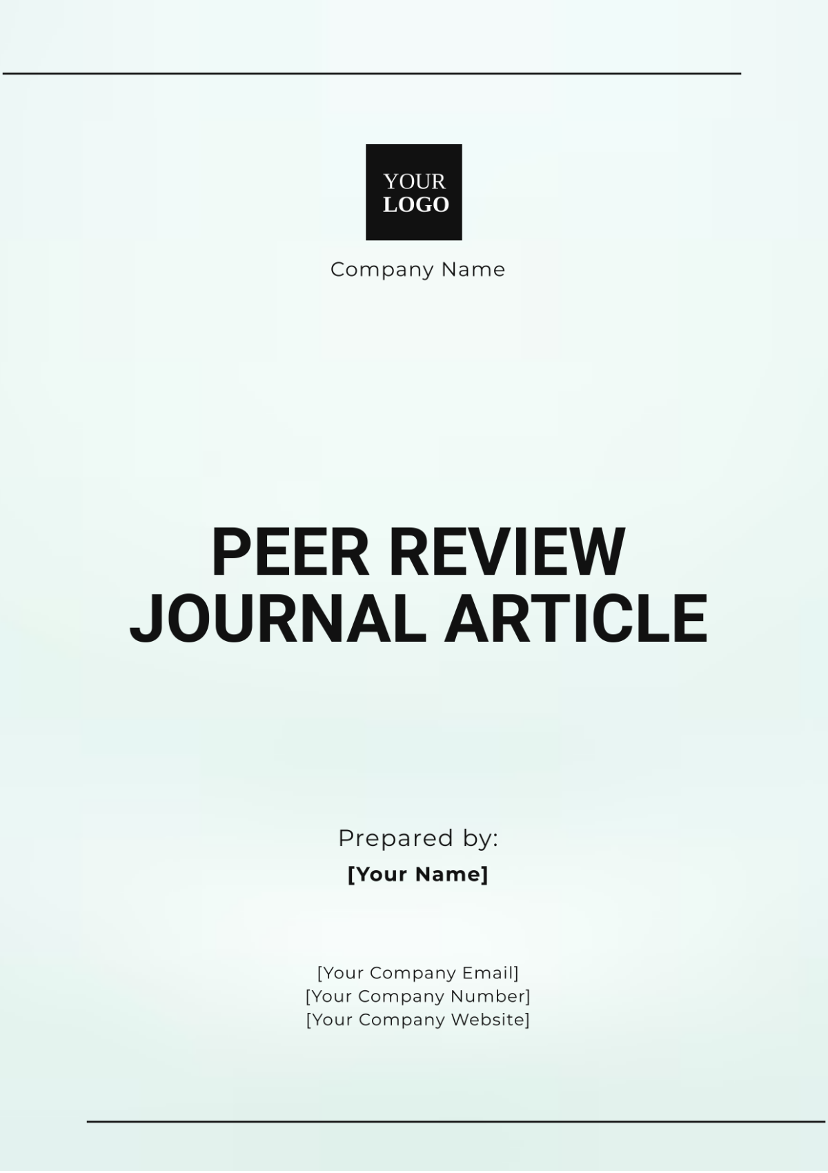 Peer Review Journal  Article Template - Edit Online & Download