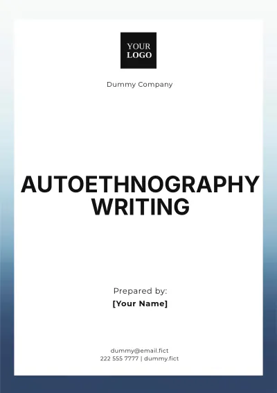 Free Autoethnography Writing Template to Edit Online