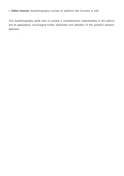 Free Autoethnography Writing Template to Edit Online