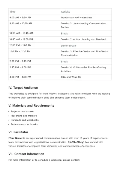 Free Aesthetic Workshop Proposal Template to Edit Online
