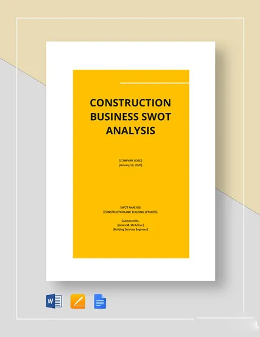 Construction Business SWOT Analysis Template