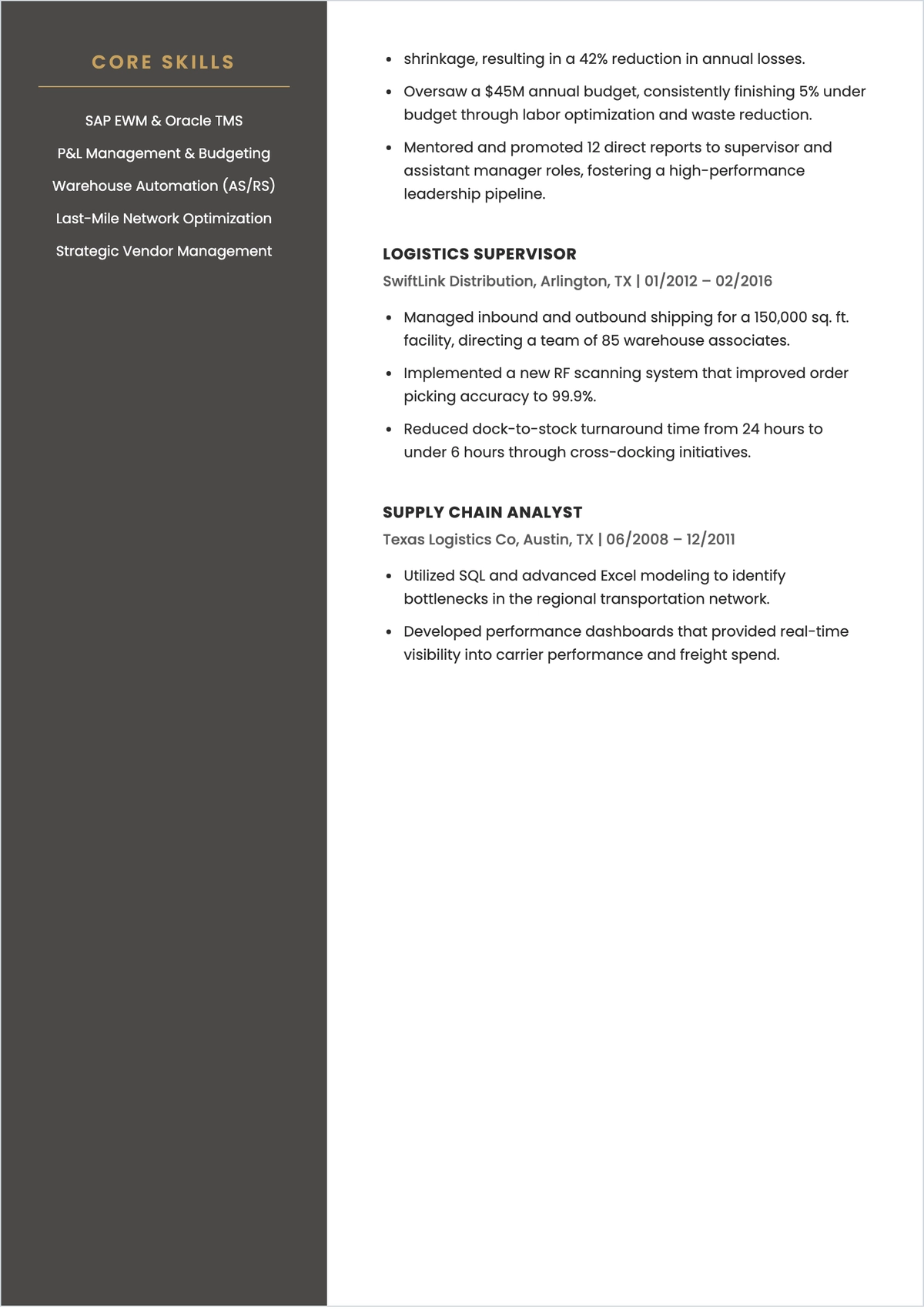Free Two-Page Classic ATS Resume Template, AI Resume Builder