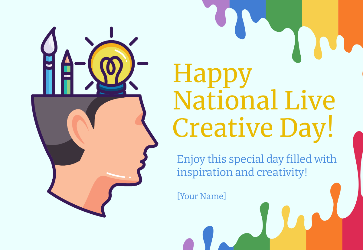 Happy National Live Creative Day Template