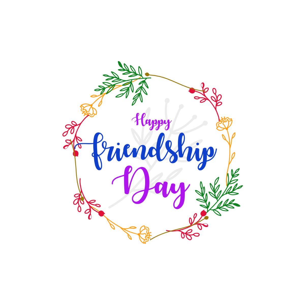 Friendship Day Wreath Clipart - Edit Online | Template.net