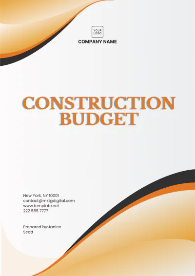 Free Construction Budget Template to Edit Online | Template.net to Edit Online