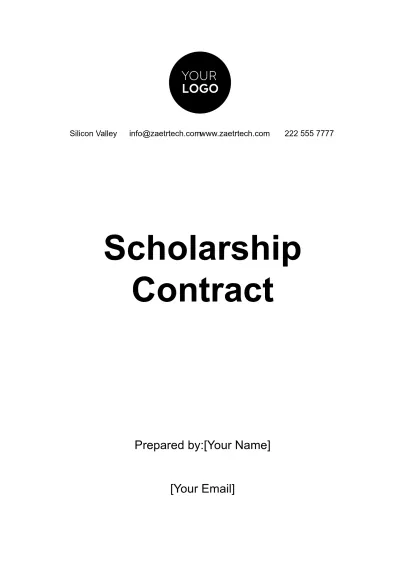 Free Scholarship Contract Template to Edit Online
