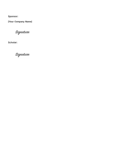 Free Scholarship Contract Template to Edit Online