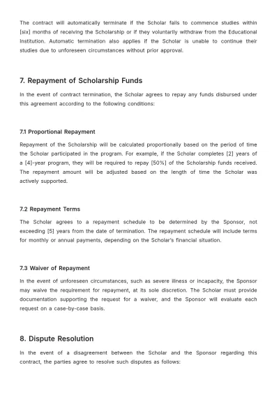 Free Scholarship Contract Template to Edit Online