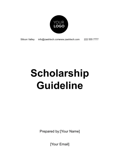 Free Scholarship Guideline Template to Edit Online