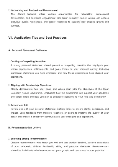 Free Scholarship Guideline Template to Edit Online