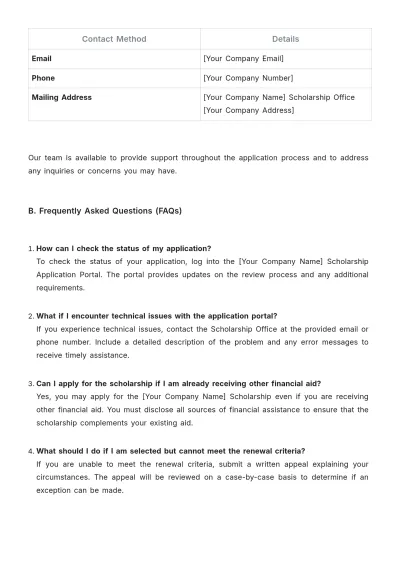Free Scholarship Guideline Template to Edit Online