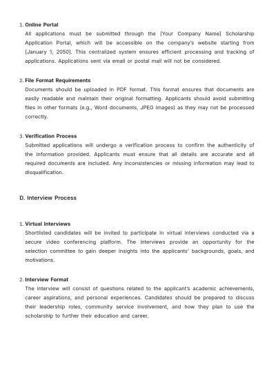 Free Scholarship Guideline Template to Edit Online