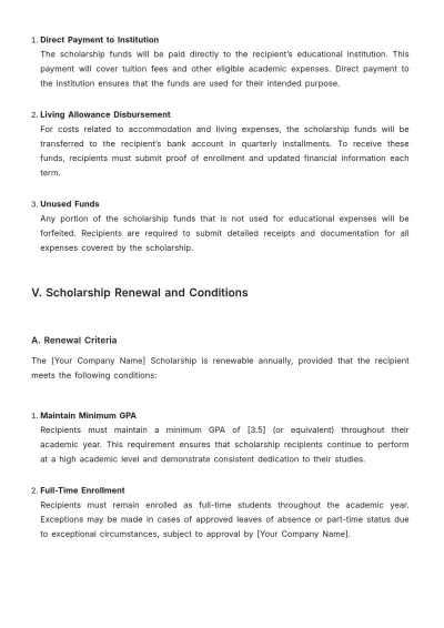 Free Scholarship Guideline Template to Edit Online