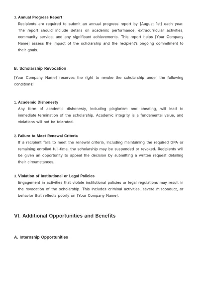 Free Scholarship Guideline Template to Edit Online