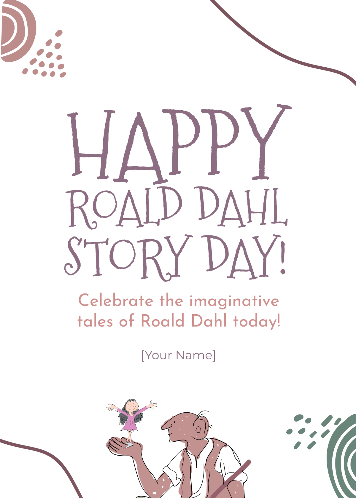 Happy Roald Dahl Story Day Template - Edit Online & Download