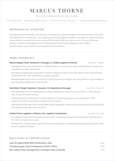 Free Sample Effective ATS Resume Template, AI Resume Builder