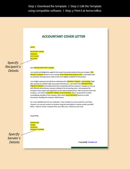 Accountant Cover Letter Template
