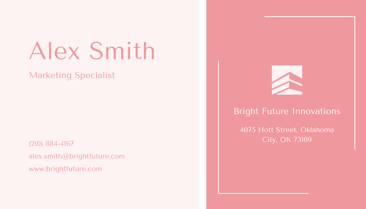 Pink Business Card Template - Edit Online & Download