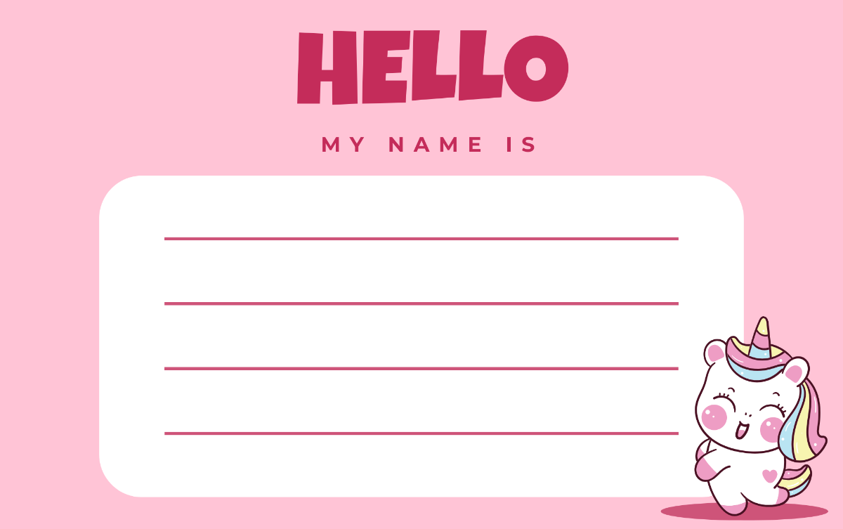 Pink Name Card Template - Edit Online & Download