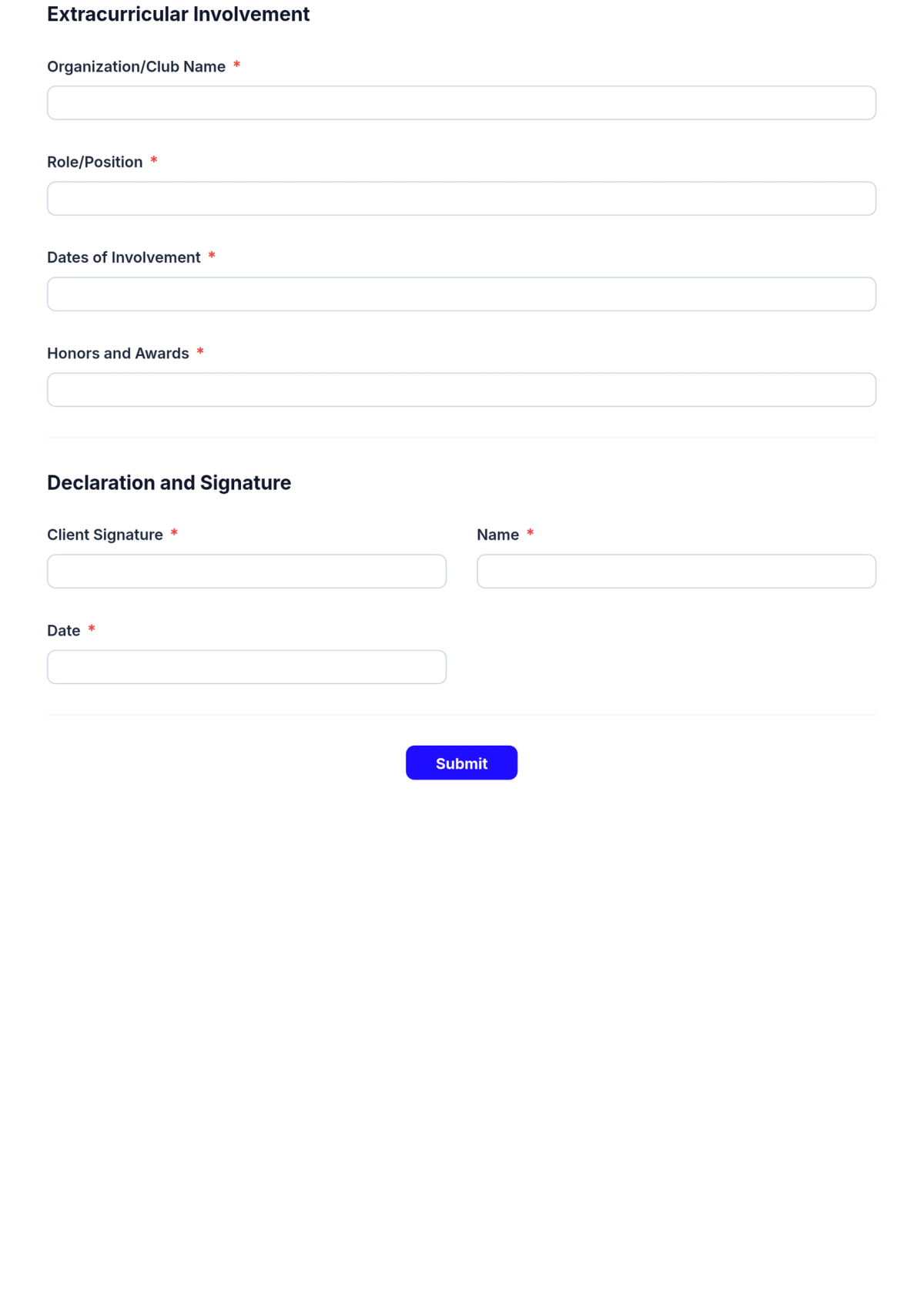 Free University Scholarship Application Form Template & AI Maker