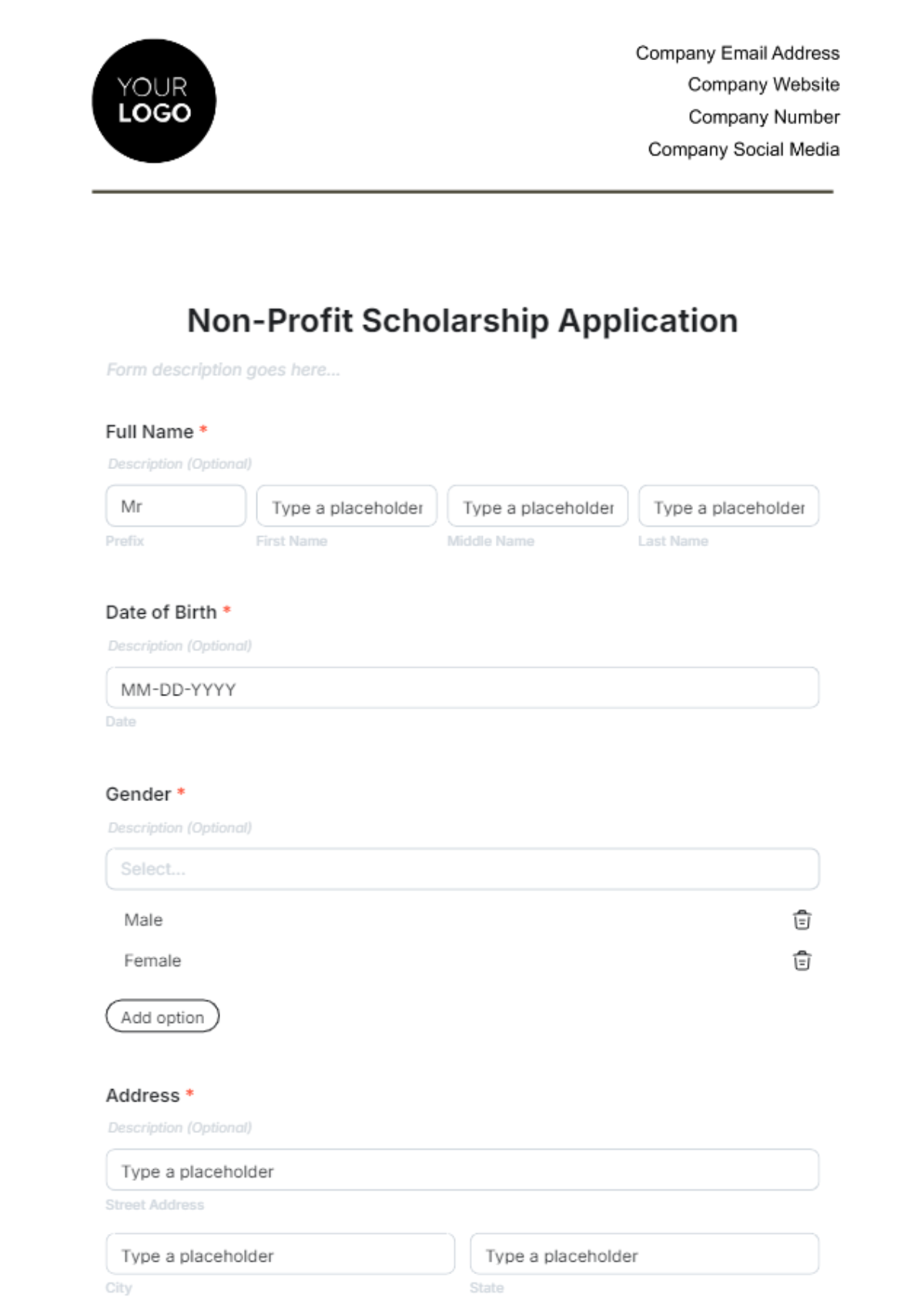 Non-Profit Scholarship Application Template - Edit Online & Download