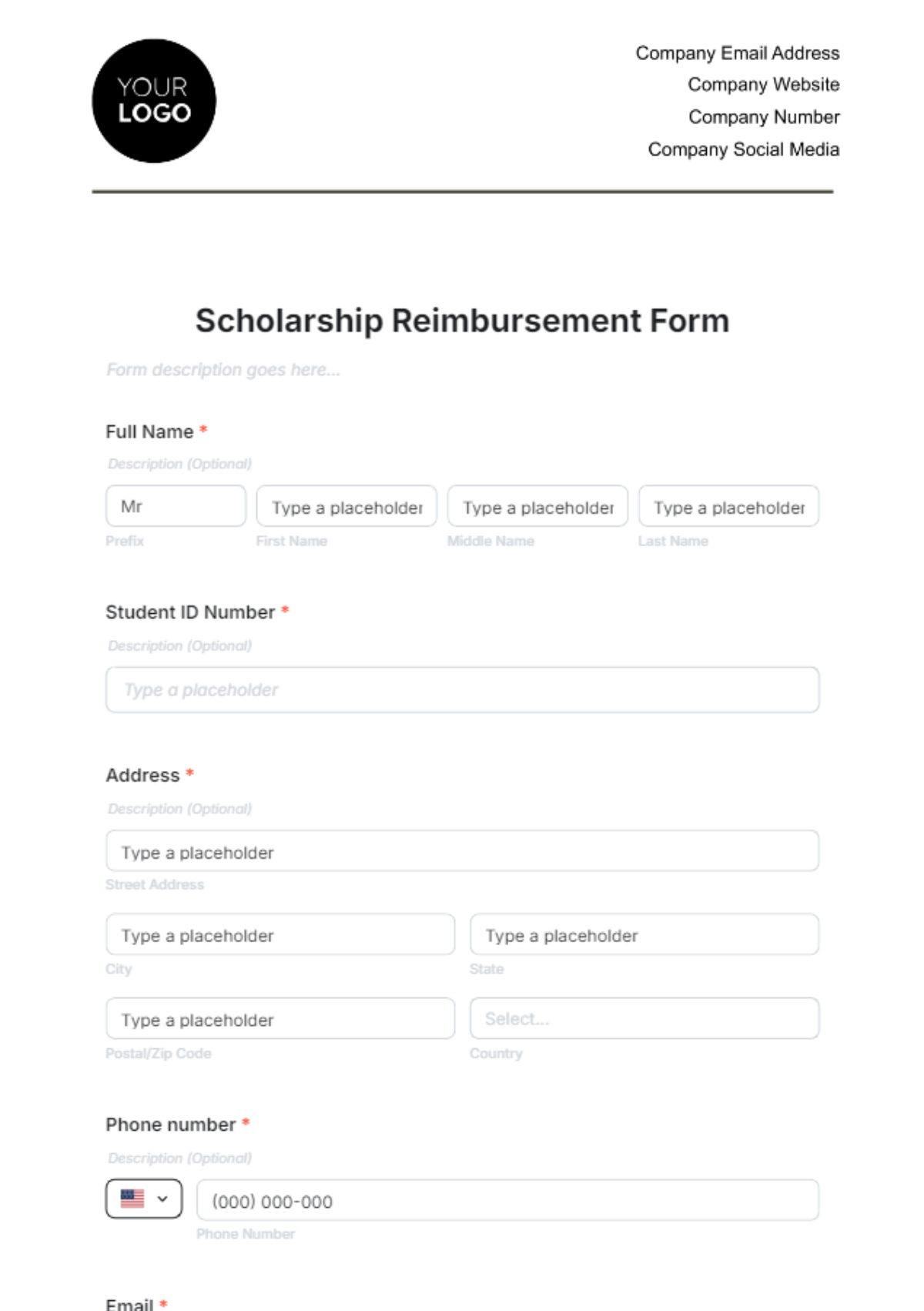 Scholarship Reimbursement Form Template - Edit Online & Download