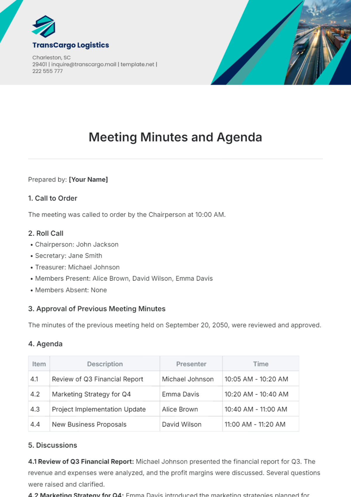 Meeting Minutes and Agenda Template - Edit Online & Download