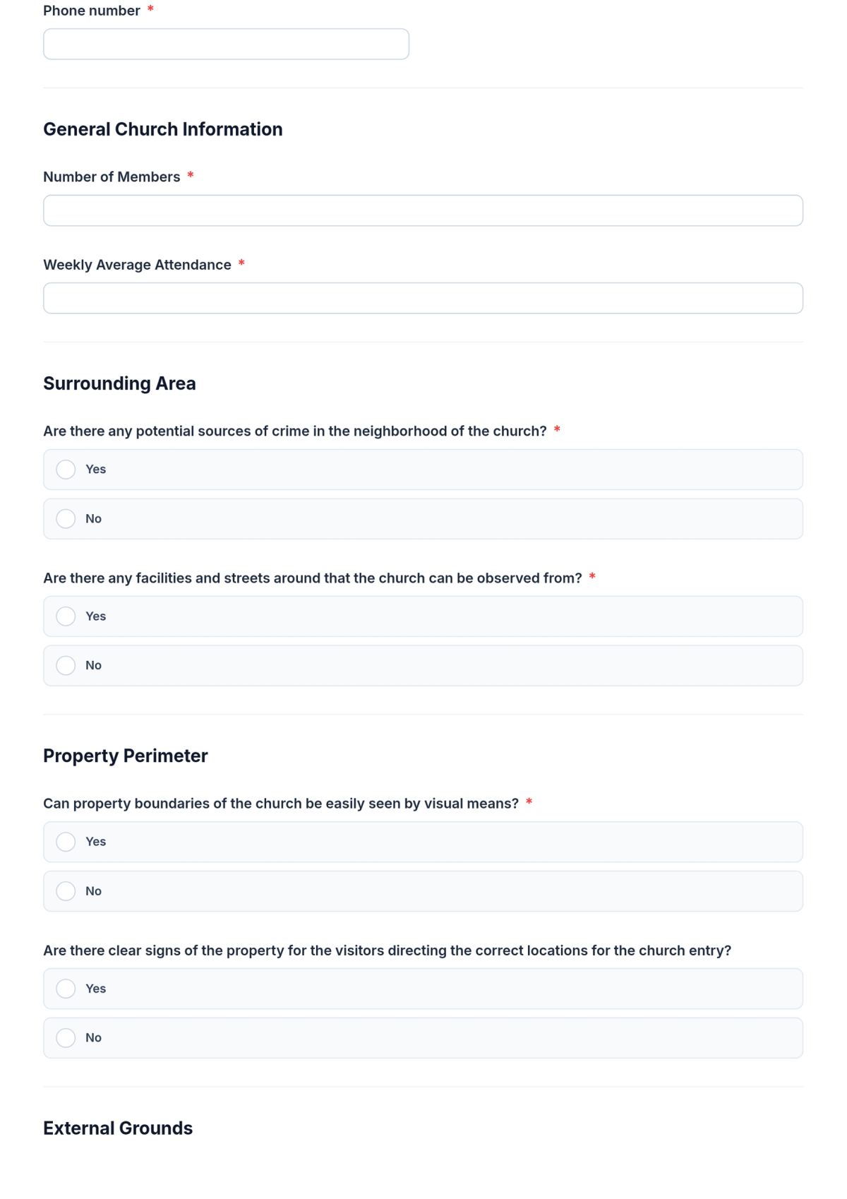 Free Church Security Assessment Form Template & AI Maker Free Church Security Assessment Form Template & AI Maker